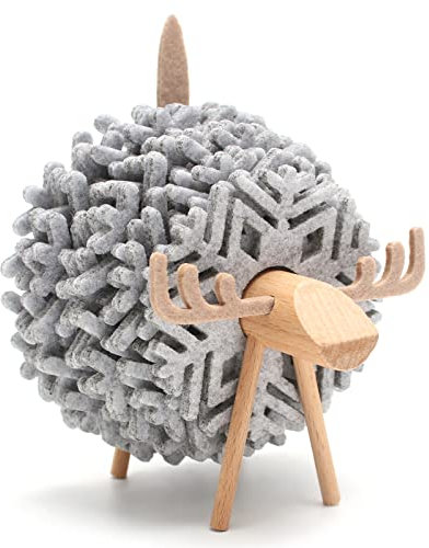 Dessous de Verre, sous Verre en Feutre, sous-Verres à Boire pour Noël, Dessous de Verre en Forme de Elk, Antidérapant et Résistant, Tapis Table de Décoration de Noël(Gris)