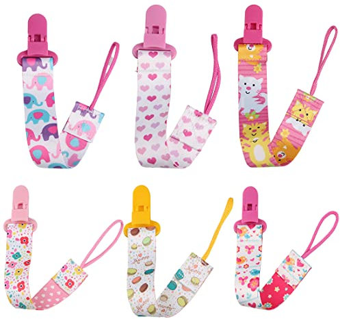 YATEICBC Baby Schnullerkette Junge,6 Stück BPA-Frei Schnullerband Stoff Junge, geeignet für Schnuller, nuckelkette,schnullerkette selber machen,Zahnspielzeug für Babys, Essentiell für Neugeborene