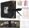 Newthinking Photo Scrapbook with 80 Black Pages, 11.5 x 8.5 Inches Scrapbook Photo Album with Accessories, DIY Couples Memory Scrap Book for Anniversary Wedding Birthday (Black)
