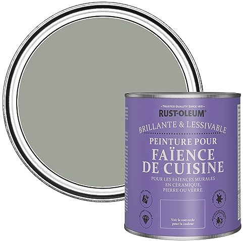 Rust-Oleum Green Water-Resistant Kitchen Tile Paint in Gloss Finish - Tea Leaf 750ml
