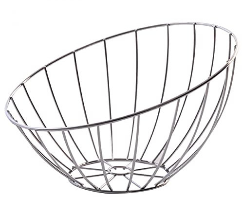 Hogar y Mas FRUTERO Cocina Moderno Oblicuo Negro Acero Cromado 29X29X12,5CM