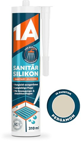 1A Sanitär Silikon für Bewegungs-, Dehnungs- und Anschlussfugen, pergamon, 310 ml