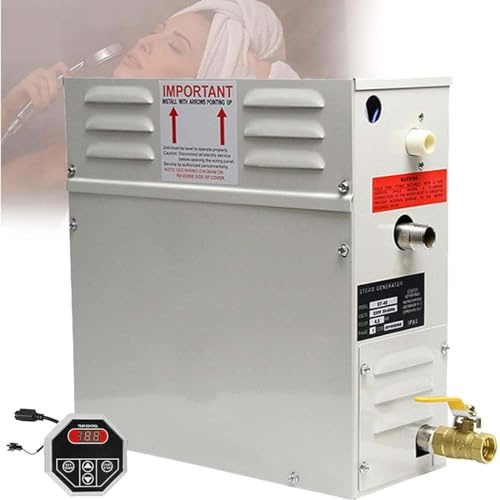 DPDZSW Steam Sauna Generator Kit 3KW-18KW 220V, Sauna Bath Steam Generator for Home Commercial Use, for Sauna/Shower/Bath/SPA, with LED Digital Display, Automatic Heating 35-55℃,220V-12KW