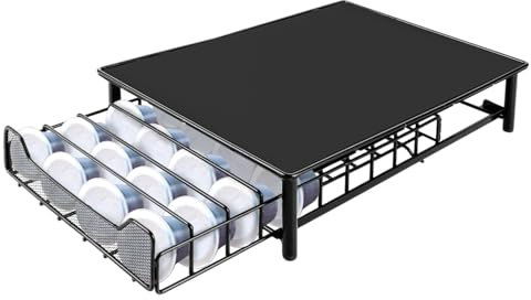 VIDETOL Tassimo Kapselhalter Schublade für 60 Kapseln, Kaffeekapsel Halter, Kapsel Aufbewahrungsschublade ,Kapselspender Kapselständer, Kaffeekapseln Schubladenbox Rutschfeste Oberseite