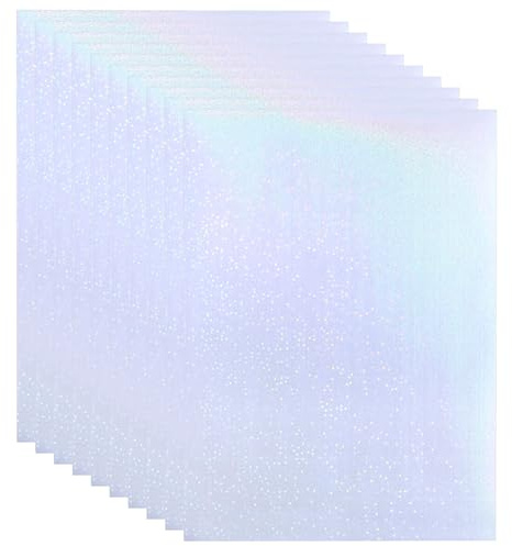 PATIKIL 11.7x8.3 Papel Adhesivo Holográfico 10 Hojas de Polipropileno A4 Transparente Autoadhesivo Impermeable para Laminar Fotos Decoraciones de Álbumes de Recortes Estrellas