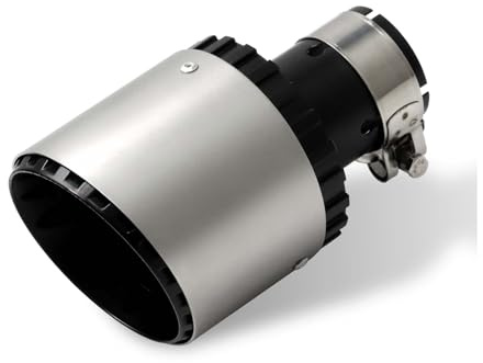 Krtopo Auspuffspitzen Schalldämpfer Silber 2.5 63mm Einlass 3.589mm Auslass Auspuffrohr Edelstahl Aluminium Legierung Heck