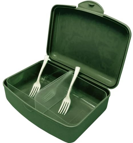 NERTHUS FIH 1350 Fiambrera Infantil Futbol Caja de Almuerzo Ligera y Fácil de Limpiar con 2 Divisores y Tenedor