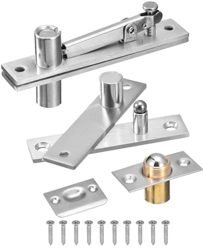 QUARKZMAN Tür Dreh Scharniere Verdeckte Türscharniere für Holz Türen 360 Grad Edelstahl Silber 1 Set