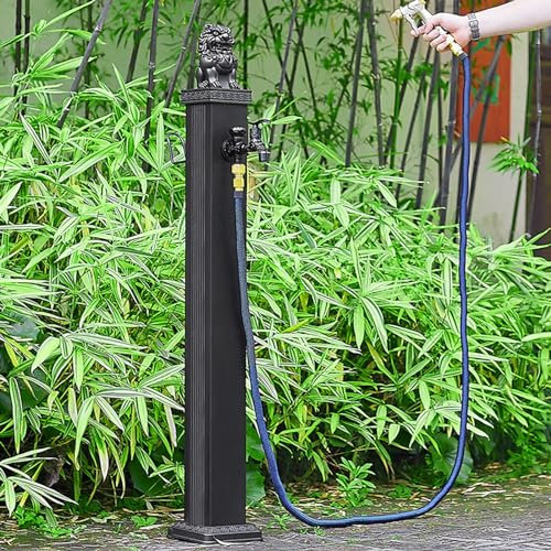 Wassersäule, Außenwasserhahn, Garten Wasserzapfsäule, Freistehender Boden Wasserhahn, Standbrunnen, Landschaftsdekor, Garten Wasserzapfstelle(17 * 17 * 116cm/7 * 7 * 46in)