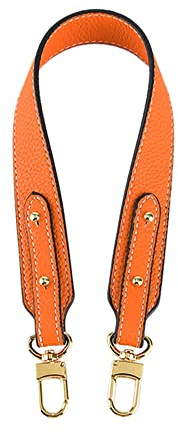 1 Stück Tasche Schultergurte,Leder Schulterriemen,Frauen Gurt Riemen,Kurzer Schultergurt,Ersatz Umhängegurt,Taschenriemen,Taschengurte,für Geldbörse Handtaschen,Breite 3 cm,Orange+Gold Schnalle
