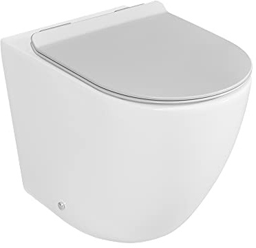 Copriwater originale slim in termoindurente bianco lucido con chiusura soft-close e sgancio rapido, linea FLAN