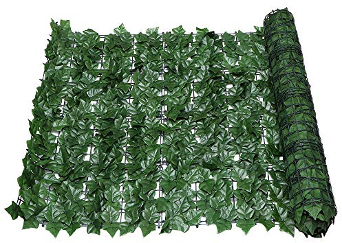 WIGUROE Artificial Hedge Roll, Ivy Privacy Garden Fence Screen, Trellis With Leaves for Balcony Decoration (1M*3M)