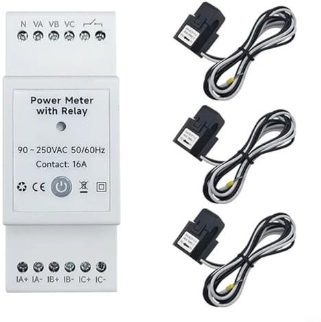 Aprilsunnyzone WiFi 3 phases pour moniteur d'énergie 80 A Pince AC 110 V/240 V 3 CT, pour Tuya pour une vie intelligente, compteur d'énergie, consommation d'électricité en temps réel
