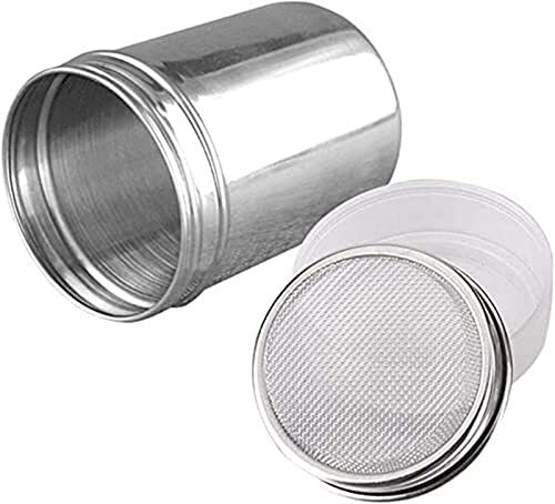 KWMAEEUID Seasoning Pot,Spice Jar,Spice Jar,Powdered Sugar Shaker with lid-fine mesh Stainless Steel Shaker,Cinnamon Powdered Sugar,Cocoa Powder,Chocolate Coffee Filter,Sprinkler