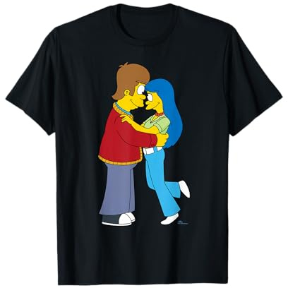 The Simpsons Flashback Homer & Marge Valentine’s Day Couple Camiseta