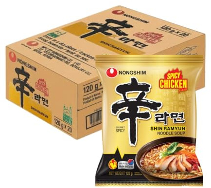 Caja Shin Ramyun Pollo | Ramen Coreano Instantáneo | Pack 20 | 120g