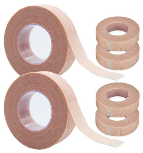 6 Rollos Cinta de Microporos Flexible,Cintas de Piel Flexible,Esparadrapo no tejido Micropore,Cinta para Nariz,Resistente al Agua,Transpirable,1.25cm x9.14m (Color de Piel)