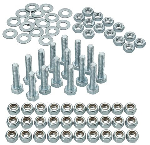 VITFER - Kit Bulloneria M7 restauro moto scooter motocicli 125 pezzi | Bulloni 7x30 mm, Dadi normali, autobloccanti, Rondelle zincate e Grower