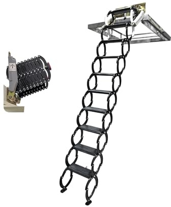 DRFGNF Scala per soffitta, Scala Pieghevole Nascosta da Parete, Portata 660 libbre, Scala Manuale Retrattile per Decor House, 8,2 x 9 Piedi, ELadder A2 2,5 x 2,75 m
