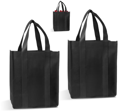 GIDWRIY 2 Pièces Sac Bouteille Vin 6 Compartiments,Sac de Transport pour Bouteille de Vin,Bottle Bag,Porte Range Bouteilles Réutilisables, Sacs de Rangement de Courses pour Bouteilles de Bière, D'eau