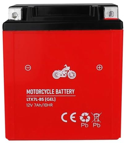 Lamex LTX7L‑BS - Batería GEL 12V - 7Ah libre de mantenimiento, resistencia a vibraciones y impactos, tamaño compacto 113×69×130mm, ideal para moto y scooter