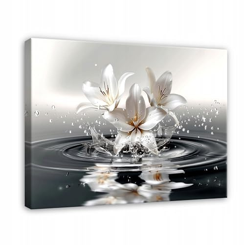 WallArena Leinwand Bilder Lilien 40x30 cm | Leinwandbilder, Bild auf leinwand, Format: 40x30 cm (BxH) - einteilig auf Canvas Leinwand. Das Leinwand Bilder ist in
