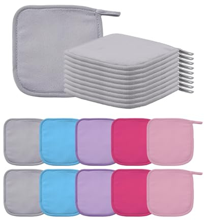 Donvuka 20 Stück Microfaser Abschminktücher, 13 x 13 cm/16 x 16 cm Waschbar Wiederverwendbar Waschlappen Gesichtstücher für Alle Hauttypen Daily Travel Gesichtsreinigung