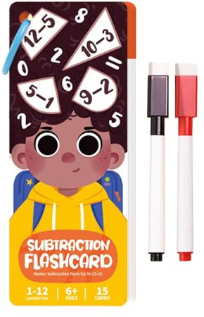 Yonuaret Grundlegende Mathematik Lernkarten - Mathematik Übungsspiele,Mathe-Lernkarten mit Zwei Stiften | Für Homeschooling und Grundschule für Outdoor und Indoor für Urlaub Auto Flugreise