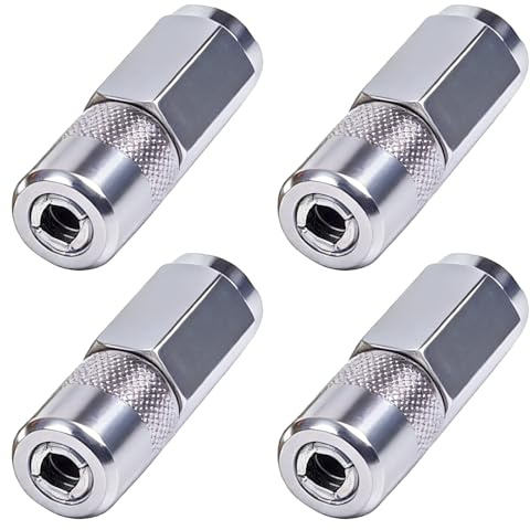 Haelyze 4 Stück Fettpresse Mundstück, Schmiernippel Aufsatz Fettpresse, Fettpresse Adapter, Fettpressenkupplung für Die Meisten Fettpressen und Schmiernippel
