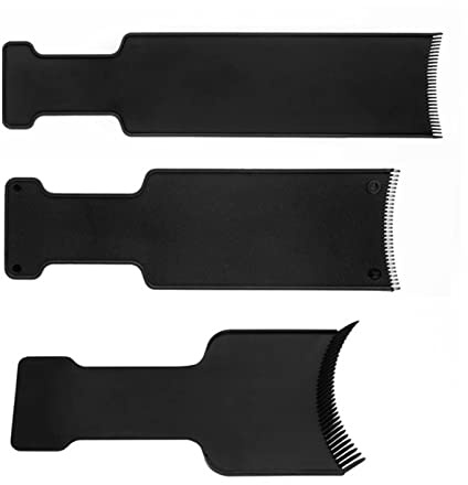 Generic Slitstark 3-delad Balayage Board-kamset med Borste för Enkel Hårfärgning, återanvändbara Hårfärgspaddlar för Salongsproffs och Gör Det Själv, Svart