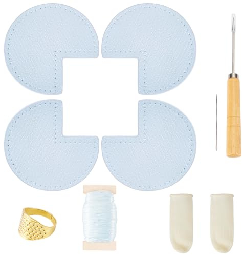 WEBEEDY Set di riparazione per borsa, set di attrezzi per la riparazione degli angoli, per principianti e professionisti, kit di riparazione con angoli tascabili, ago, filo, ditale, ditali (viola)