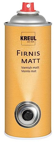 KREUL 833400 - Firnis matt, 400 ml Spraydose, sehr elastischer Schlussfirnis, erhöht die Haltbarkeit gegenüber äußeren Einflüssen, nicht gilbend, trocknet wasserfest