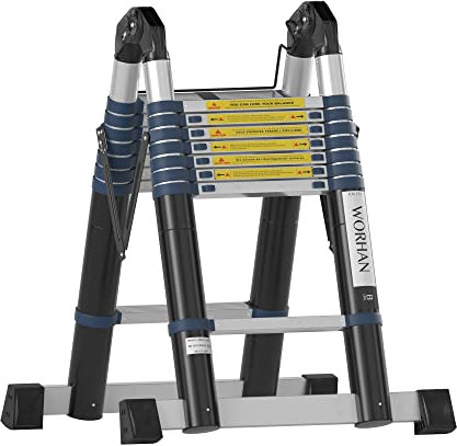 WORHAN SCALA 5m TELESCOPICA CAVALLETTO ESTENSIBILE ALLUMINIO 500cm K5B