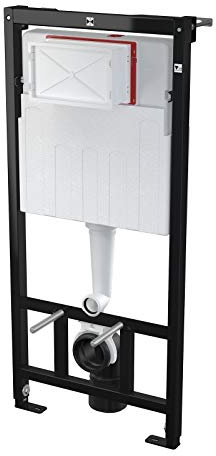 Alcaplast Hänge WC Vorwandelement Trockenbau Montagelement Höhe 112 cm Spülkasten, Schwarz, Keramik, Glänzend