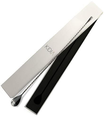 Kidia Bar Spoon 40 cm Cocktail Set Bartender Kit Rührlöffel Shaker Cocktail Barlöffel Edelstahl Spiralmuster