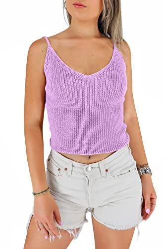 JOPHY & CO. Top Crop in Maglia Donna a Spalla Stretta Scollo V Elasticcizato (cod. 1501)