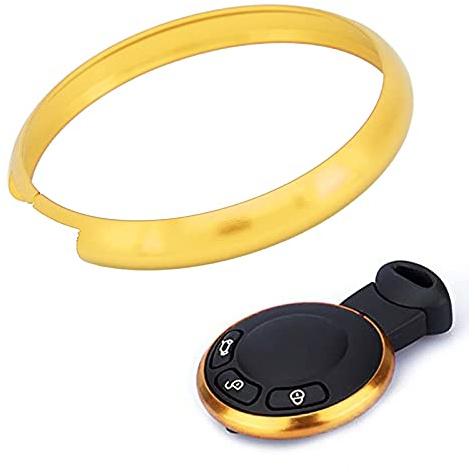 Abdeckung für Schlüsselanhänger, Akozon Aluminium Smart Abdeckung für Schlüsselanhängerring Ersatz für Mini R55 R56 R57 R58 R59 R60(Gold)