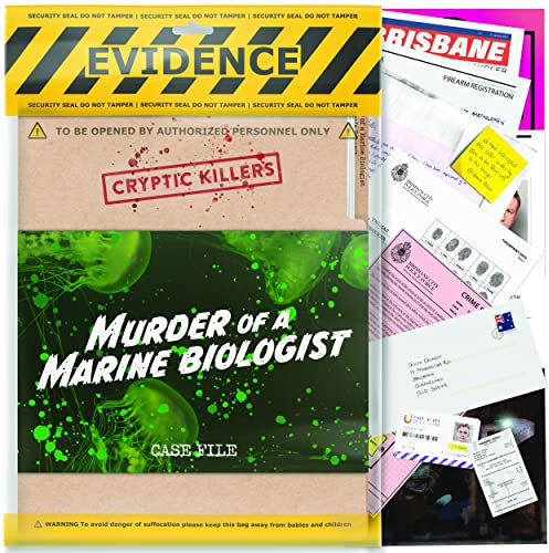 Ungelöstes Mord-Mystery-Spiel,Cold Case Files Investigation,Cryptic Killers,Detektiv-Hinweise,Beweise,Lösen Sie das Verbrechen, Verabredungen & Partygruppen,Mord of a Marine Biologist