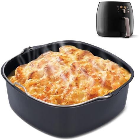 Hapivida Heißluftfritteuse Zubehör Backform, Antihaftbeschichtung Backset 22cm Eisenmaterial Brotbackkorb Kuchenfass für HD9925 HD9860 HD9905 Luftfritteuse