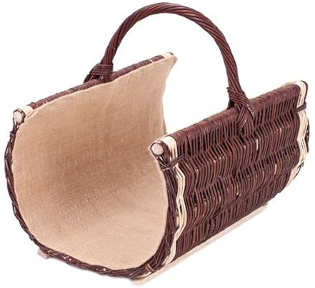 e-wicker24 Alles aus Weide Cesta Portalegna da Interno in Vimini Porta Legna da Interni Fatto a Mano Cesta in Vimini per Legno Cestino per tronchi Ceste per Legna da Interno