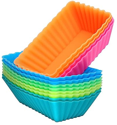 IMIKEYA Moule à Gâteau Individuel en Silicone, Lot de 12, Antiadhésif, Résistant la Chaleur, pour Gâteaux et Mousses au Four Couleur Aléatoire