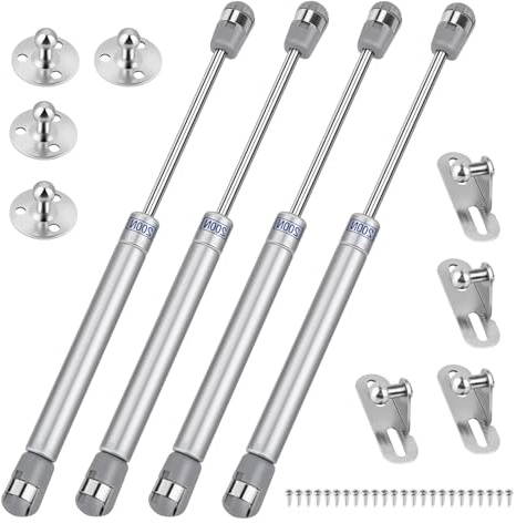 4 PCS 200N/44lbs Gas Struts Slow Down Lift Stay Support Heavy Duty Gas Spring Kitchen Cabinet Door Toy Box Stay Soft Close Hinge Lift Up Spring Flap Gas Strut