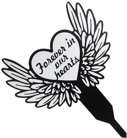 BESPORTBLE Cemetery Cross Memorial Acrylic Grave Marker Für Friedhof Wasserdichtes Garten- Mit Engel-flügel Langlebige Grabsteckdose Für Verstorbene Angehörige