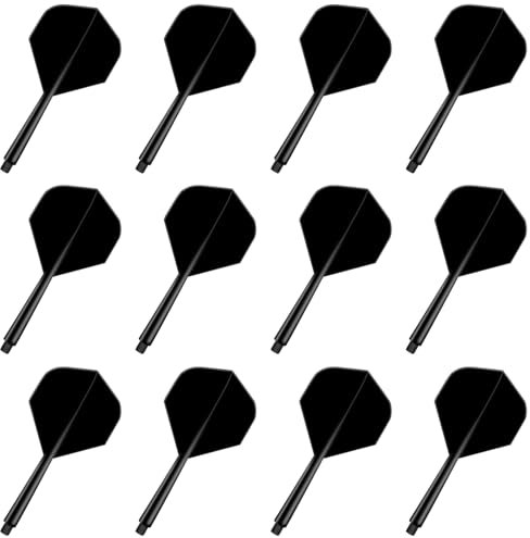 WLHGH Dart Schäfte und Dart Flights Set, 12 Stück Stabile Schäfte und Flights, 2-In-1 Dartpfeile Zubehör(2BA)