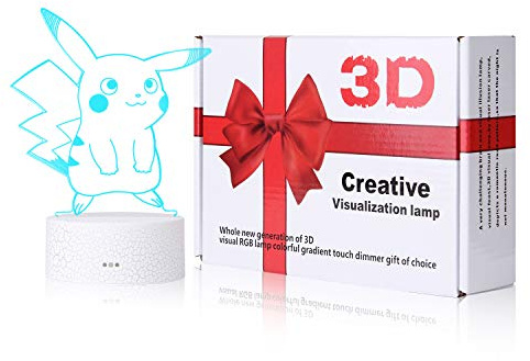 Bujingyun 3D Illusion LED Nachtlicht, 7 Farben Allmählich wechselnder Berührungsschalter USB Tischlampe für Weihnachtsgeschenke oder Hauptdekoratione (Stil-09) BPKQ