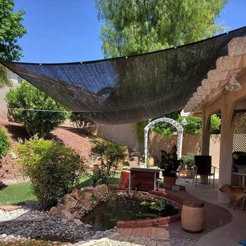 Rete Ombreggiante, Telone Ombreggiante per Serre, Vele Ombreggianti Termoisolate Tessuto Ombreggiante Traforato Oscurante 90% Anti-UV Antistrappo Telo Parasole All'Aperto Giardino Patio,black-4x7m