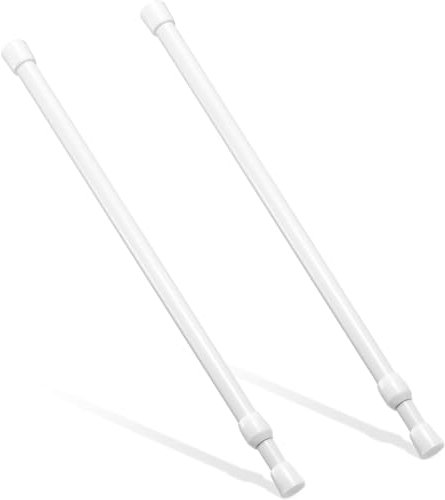 ZKGYUS 2 barras de cortina con resorte, barra de ducha telescópica, no requiere perforación, con soporte para armario, estantería, baño (30-50 cm, blanco)