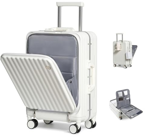 Sea Choice Bagage med frontöppning 20 tum PC resväska med hårt skal Handbagage Frontöppning med TSA-lås 4 hjul Datorfack USB-laddningsportar och kopphållare