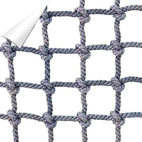 KjoiDWz Playground Rope Net Protective Safety Net Wear-Resistant Rope Ladder Climbing Net Balcony Stair Anti-fall Net Net Yard Frame Climbing Net, Treehouse Rope Ladder(4 * 6m(12.12 * 18.18ft))