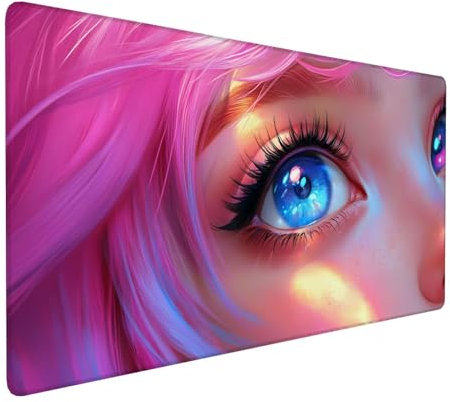 Rosa Mauspad 800 x 400 x 3 mm, XXL Gaming Mauspad Mädchen, Verlängertes Groß Mauspad Schreibtischauflage, Wasserdicht Mauspad, Genähte Kanten Mauspad, Rutschfeste Gummibasis, Mauspad Gamer Y-766